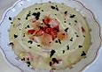 Kartoffel - Lauch - Suppe mit Lachs und Tomaten