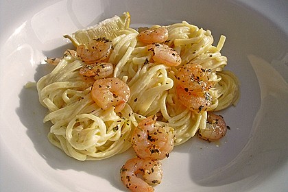 Spaghetti mit Zitronen - Sahne - Soße 3