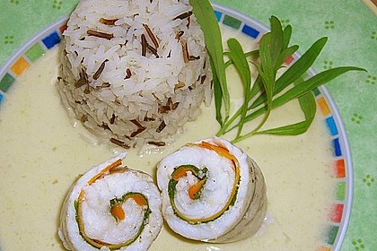Fischfilet - Röllchen in Estragon - Schaum 7