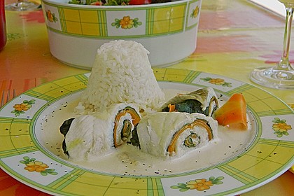 Fischfilet - Röllchen in Estragon - Schaum 2