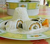 Fischfilet - R&ouml;llchen in Estragon - Schaum (Bild)