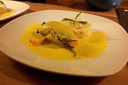 Fischfilet - Röllchen in Estragon - Schaum 13