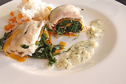Fischfilet - Röllchen in Estragon - Schaum 5