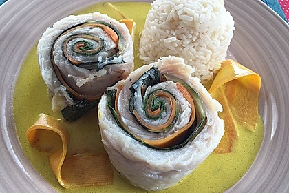 Fischfilet - Röllchen in Estragon - Schaum 3