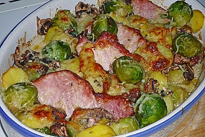 Kasseler - Rosenkohl - Auflauf