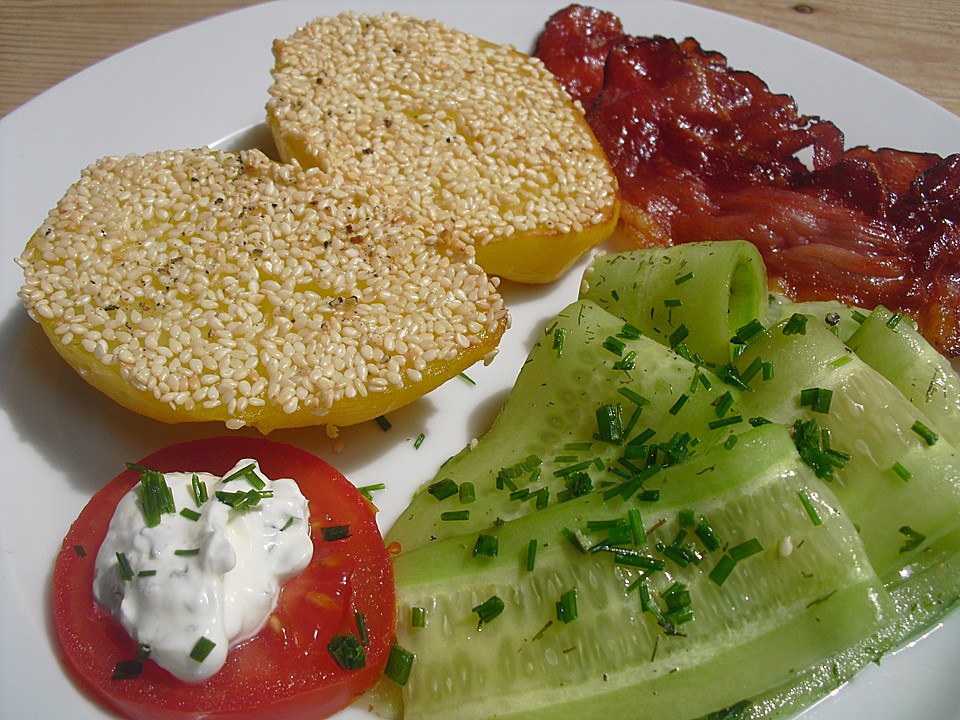 Kartoffeln mit Sesam - Kruste (Rezept mit Bild) von Rick | Chefkoch.de