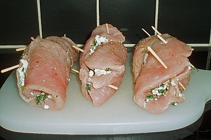 Putenroulade mit Blattspinat - Feta - Füllung 6