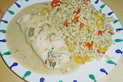 Putenroulade mit Blattspinat - Feta - Füllung 2