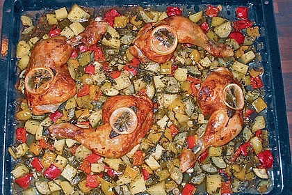 H&auml;hnchenkeulen mit mediterranem Gem&uuml;se 1