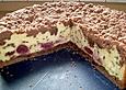 Schoko - Streuselkuchen mit Vanille - Kirschf&uuml;llung