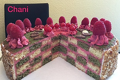 Himbeer - Schachbrett - Torte 2