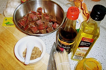 Rindfleisch - Satay mit Erdnussso&szlig;e 1