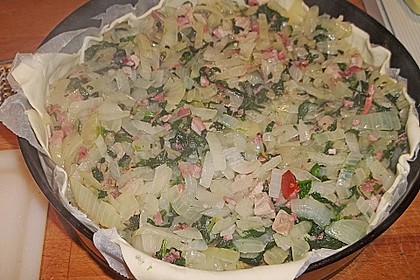 Spinatkuchen mit gekochtem Schinken 3