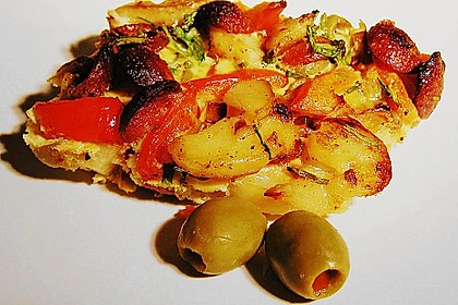 Spanische Tortillapfanne mit Gem&uuml;se und Chorizo 2