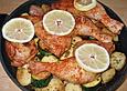 Spanische H&auml;hnchenpfanne mit Kartoffeln und Zucchini