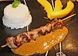 Fleischspie&szlig;chen mit Erdnussso&szlig;e