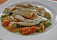 Lauchgem&uuml;se mit geschmolzenen Tomaten