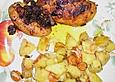 H&uuml;hnerbrust mit Speck und Rosmarinkartoffel