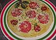 Pfannkuchen mit Tomate und Mozzarella