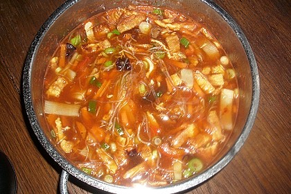 Sauer - scharfe Glasnudelsuppe 6