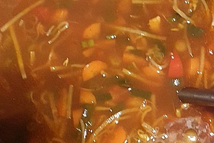 Sauer - scharfe Glasnudelsuppe 10