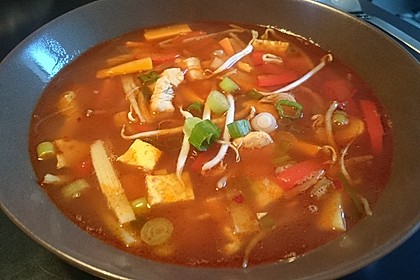 Sauer - scharfe Glasnudelsuppe 3
