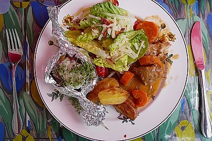 Rindsschmorbraten mit Essig und Rahm 14