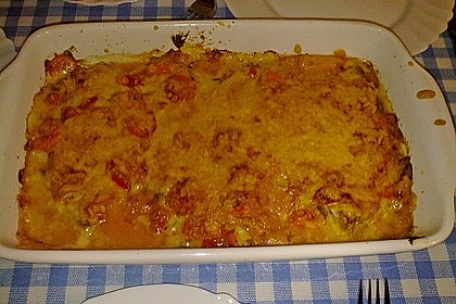 Pikantes Schweineschnitzel mit Gem&uuml;se &uuml;berbacken 1