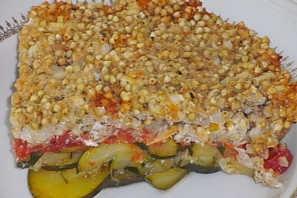 Zucchini mit Buchweizen - K&auml;sekruste