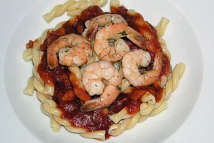 Gambas in Tomaten - Safran - So&szlig;e