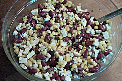 Mais - Bohnen - Schafsk&auml;se - Salat