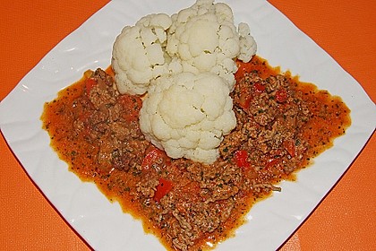 Blumenkohl mit scharfer Hackfleischsauce 2