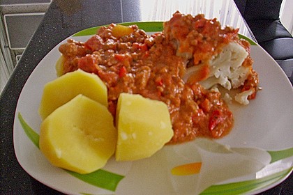 Blumenkohl mit scharfer Hackfleischsauce 6