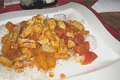 Scharfes rotes H&uuml;hner - Curry