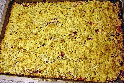 Pflaumenkuchen mit Streuseln auf dem Blech 9