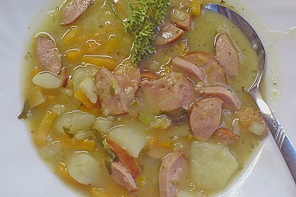 Kartoffelsuppe mit Speck und Majoran 2