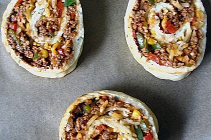 Pizza - Schnecken mit Quark - &Ouml;l - Teig 3