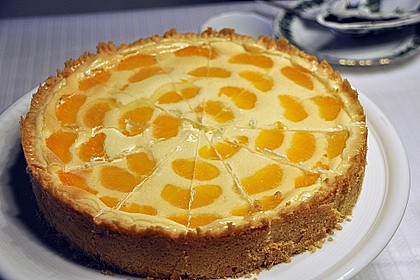 K&auml;sekuchen mit Mandarinen