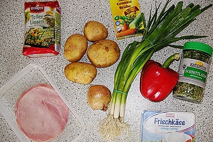 Bunter Kartoffeltopf mit Linsen