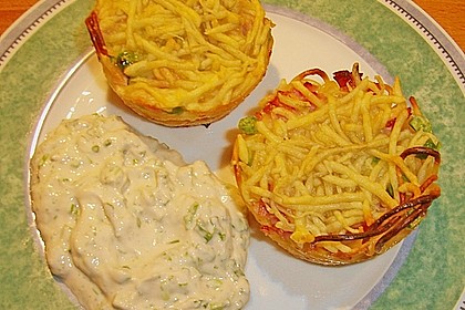 Spaghetti - Muffins mit Kr&auml;uterquark 8