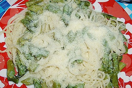 Gr&uuml;ner Spargel mit Spaghetti 2