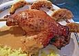 Carsten's Flugentenkeulen mit Apfelschnitzen und Safranreis