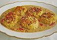 Saftige Fischfrikadellen in Paprika - Gurken - So&szlig;e
