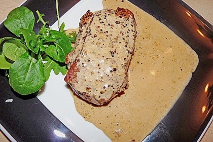 Rindersteaks mit buntem Pfeffer und Cognac - Sahne - Sauce 8