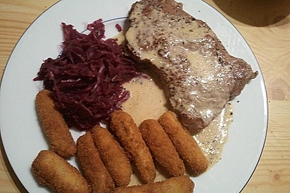Rindersteaks mit buntem Pfeffer und Cognac - Sahne - Sauce 6