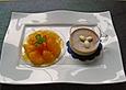 Espressomousse mit Orangensalat