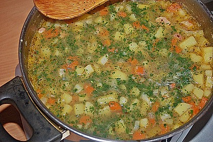 Kartoffelsuppe mit Speck 1