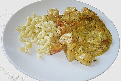 Kürbis und Lachs in Dill - Senfsauce 4