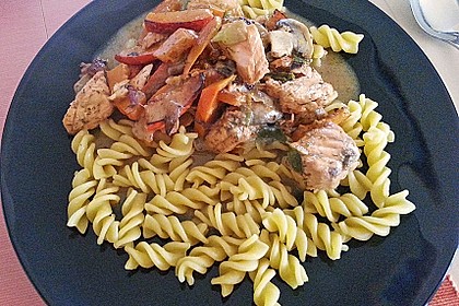 Kürbis und Lachs in Dill - Senfsauce 2