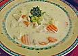 Suppe mit Riesengarnelen und Safran
